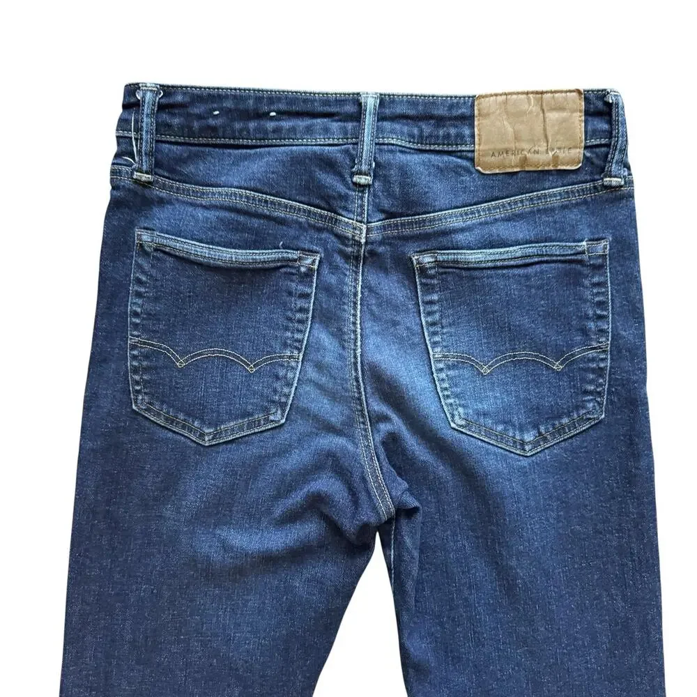 American Eagle Outfitters Men's Straight Jeans - Dark Blue - Picture 10 of 15